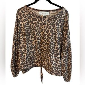 Vintage Havana Animal Print Blouse with Tie